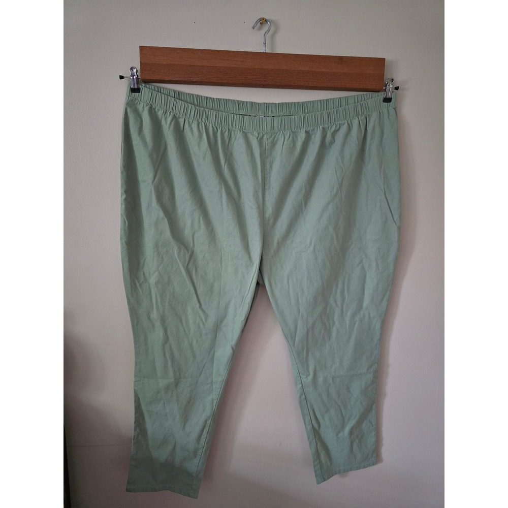 Woman Within 38W mint green pull-on pants NWOT